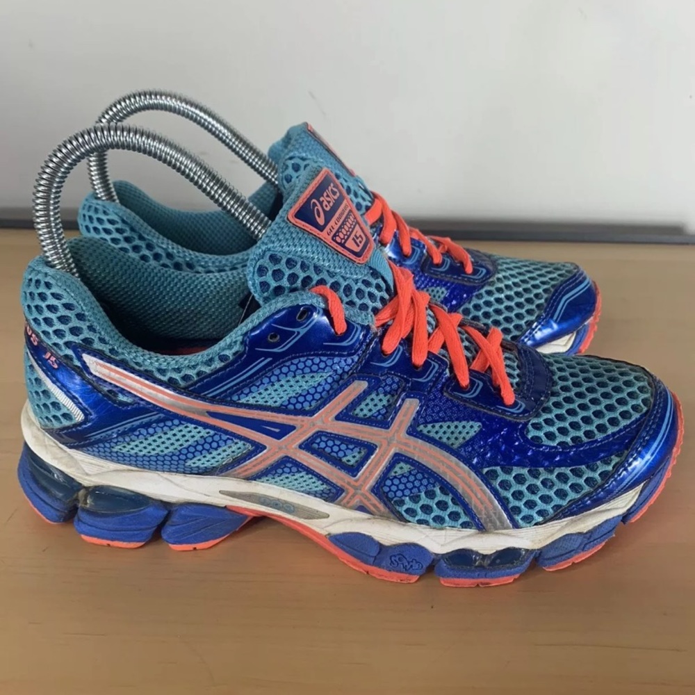 Asics Gel Cumulus 15 Womens Running Sneaker Size 6.5 Shoes Purple Pink Silver